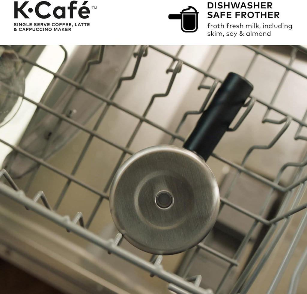 K-Cafe Single-Serve K-Cup Coffee Maker, Latte Maker and Cappuccino Maker, Comes with Dishwasher Safe Milk Frother, Coffee Shot Capability, Compatible with All  K-Cup Pods, Dark Charcoal