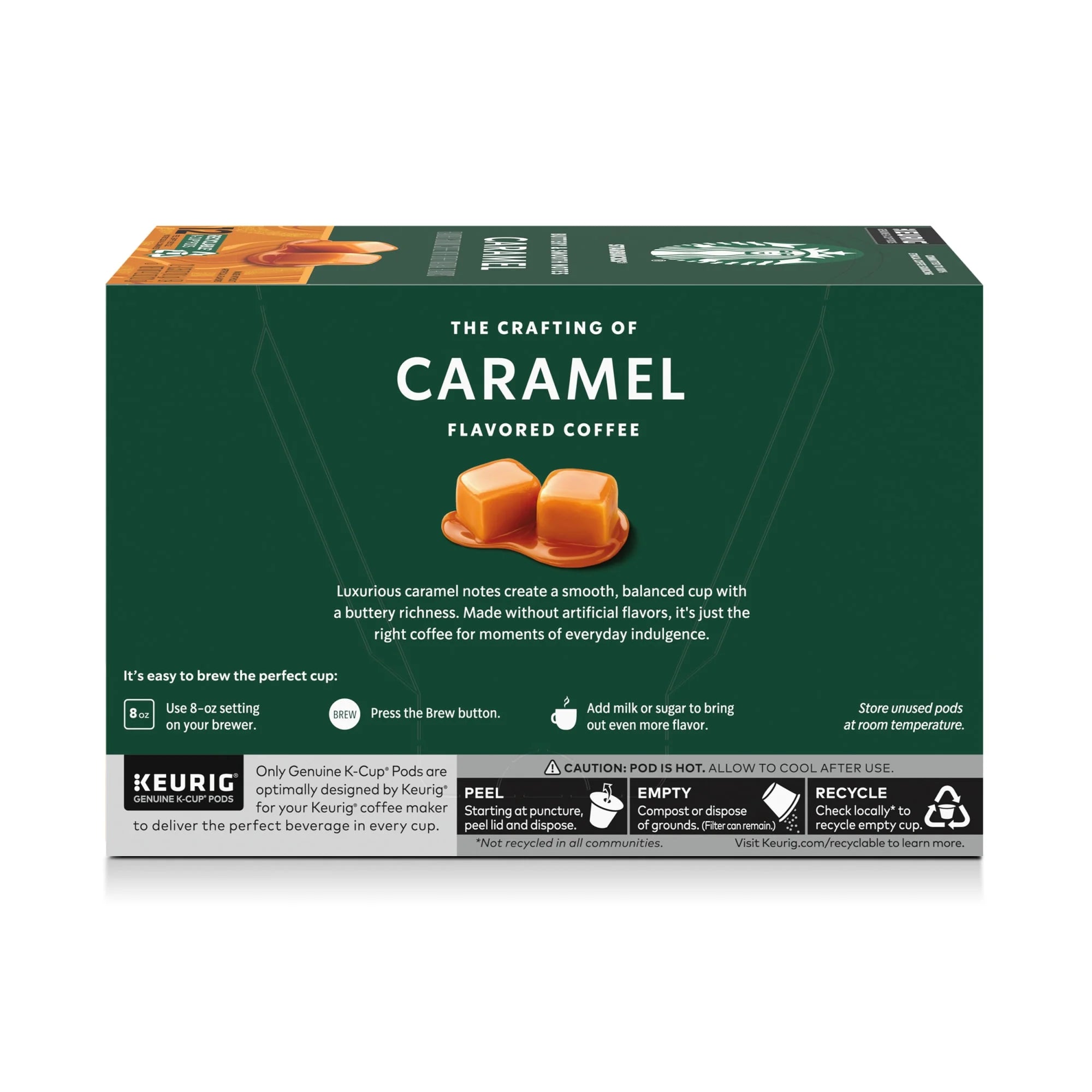 Starbucks Caramel, Hot or Iced Coffee, Flavored K-Cup Coffee Pods, 12 Count​