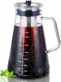 51Oz Cold Brew Maker, Borosilicate Glass Iced Coffee Tea Pitcher