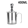Manual Milk Frother Stainless Steel Hand Pump Creamer Double Mesh Coffee Milk Foam Frothing Pitcher Froth Maker Jug 400/800 ML