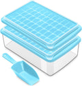 2Pack Ice Cube Tray with Lid and Bin for Freezer, Easy Release 55 Mini Ice Cube Tray with Cover, Storage Container, Scoop, Flexible Durable Plastic Nugget Ice Cube Mold & Bucket, BPA Free