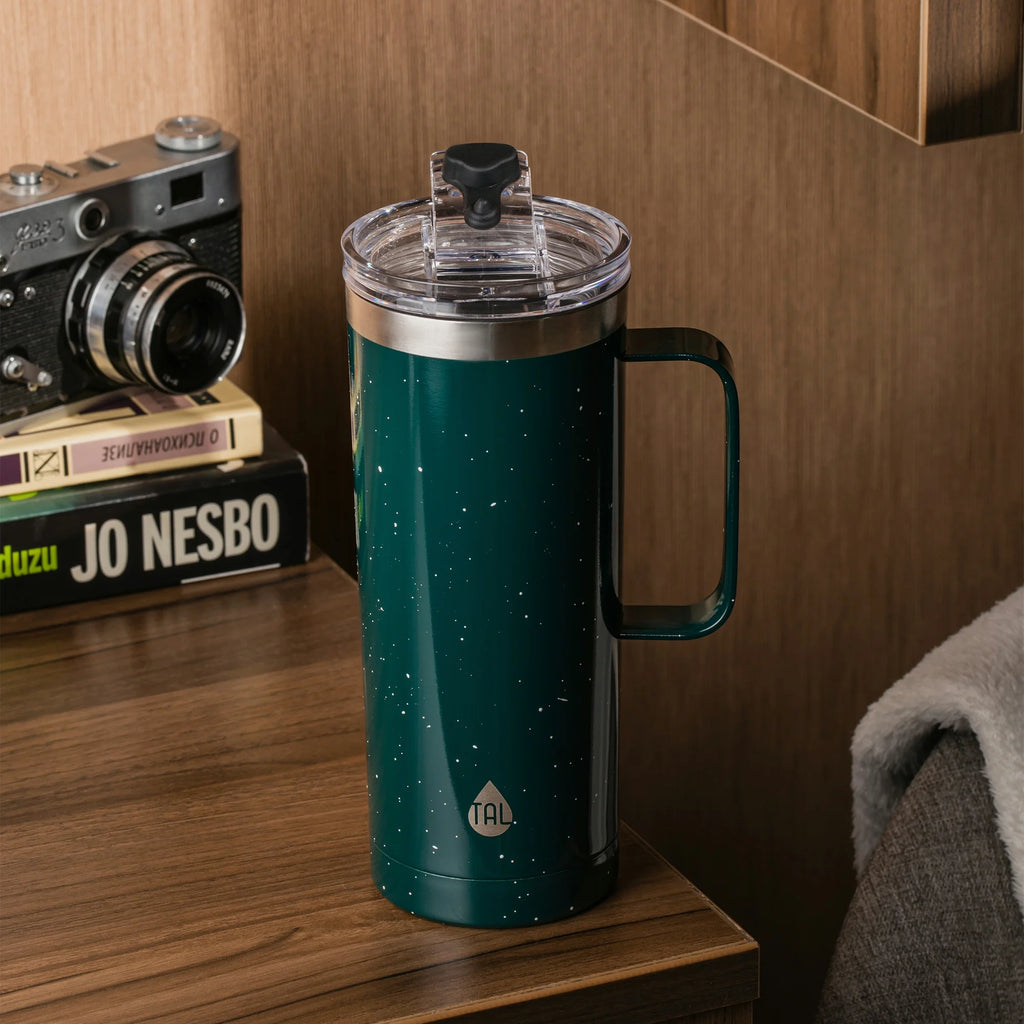 20Oz Stainless Steel Mountaineer Travel Mug, Teal Speckle