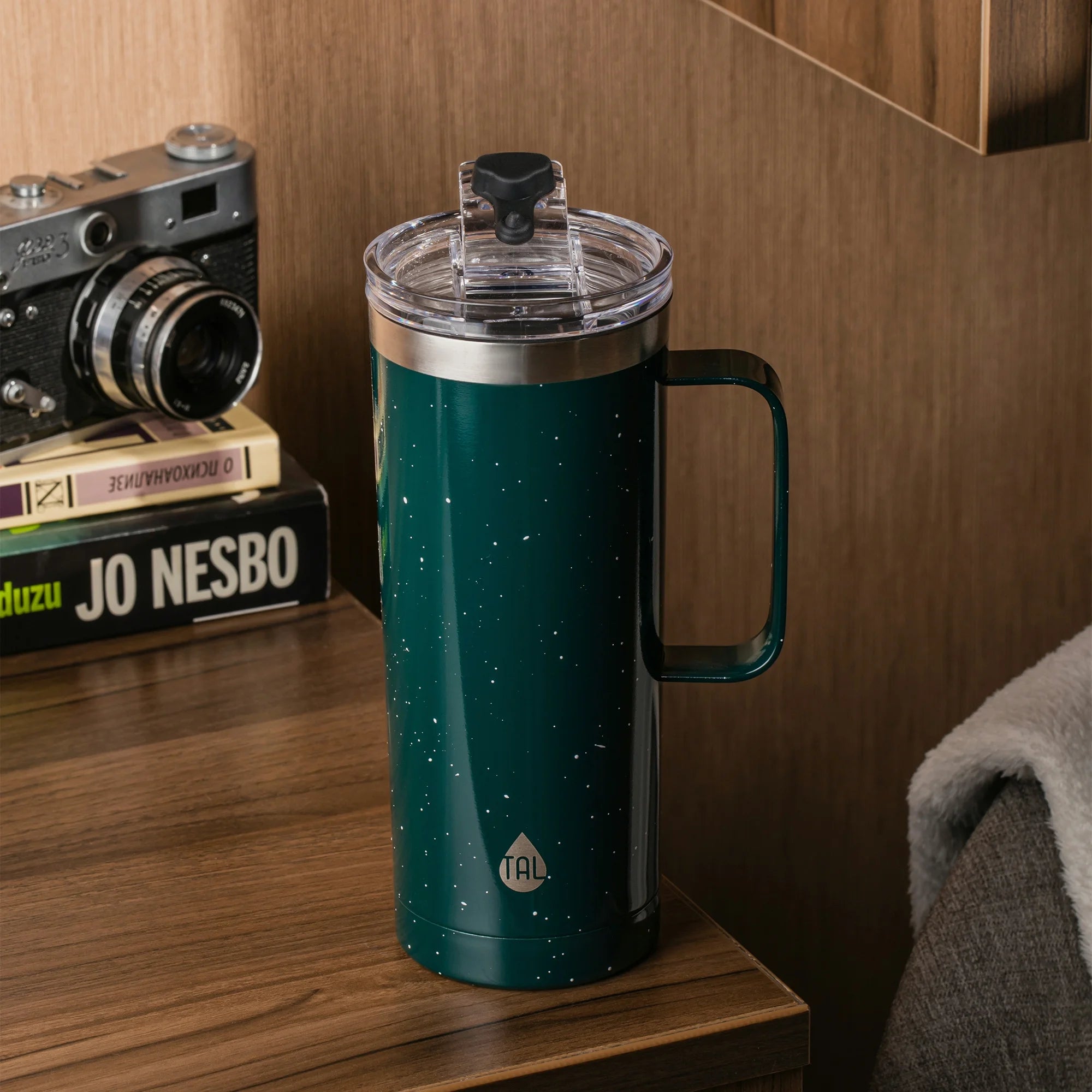 20Oz Stainless Steel Mountaineer Travel Mug, Teal Speckle